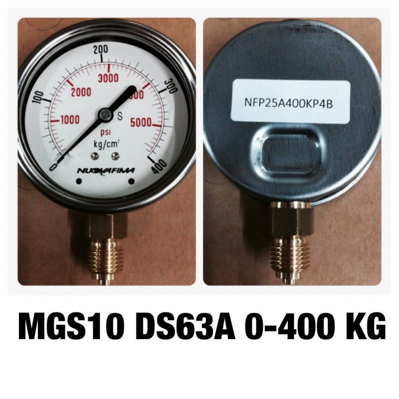 เกจทองเหลือง 2.5 ออกล่าง MGS10 DS63A 0-400 KG