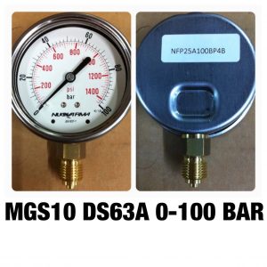 เกจทองเหลือง 2.5 ออกล่าง 60 Bar-600 Bar MGS10 DS63A 0-100 BAR