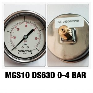 เกจหน้าปัด 2.5 เกลียวทองเหลืองออกหลัง MGS10 DSD63D 0-1 BAR
