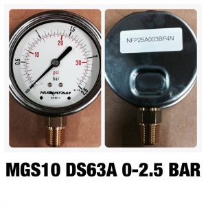 เกจ 2.5 เกลียวทองเหลือง ออกกล่าง 1 Bar-40 Bar MGS10 DS63A 0-2.5 BAR