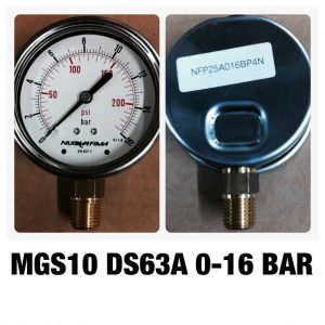 2.เกจ 2.5 เกลียวทองเหลือง ออกกล่าง 1 Bar-40 Bar MGS10 DS63A 0-16 BAR