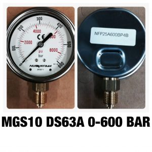 เกจทองเหลือง 2.5 ออกล่าง 60 Bar-600 Bar MGS10 DS63A 0-600 BAR