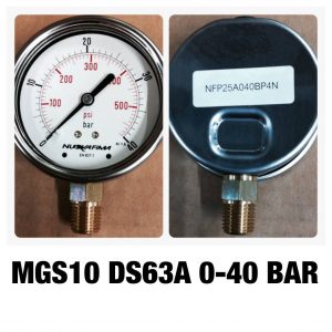 เกจ 2.5 เกลียวทองเหลือง ออกกล่าง 1 Bar-40 Bar MGS10 DS63A 0-40 BAR