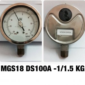 เกจสแตนเลส 4 ออกล่าง แวคคั่ม&คอมพาวเกจ MGS18 DSI00A -1/1.5 KG