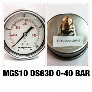 เกจหน้าปัด 2.5 เกลียวทองเหลืองออกหลัง MGS10 DSD63D 0-40 BAR