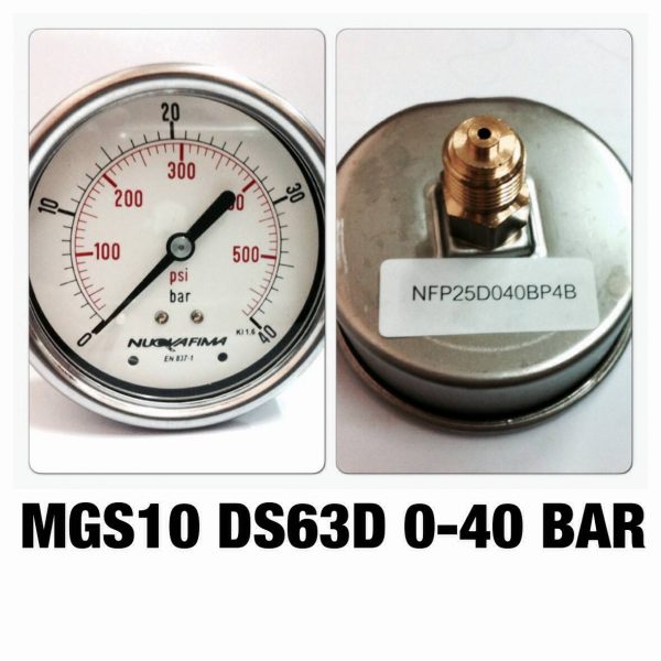 เกจหน้าปัด 2.5 เกลียวทองเหลืองออกหลัง MGS10 DSD63D 0-40 BAR