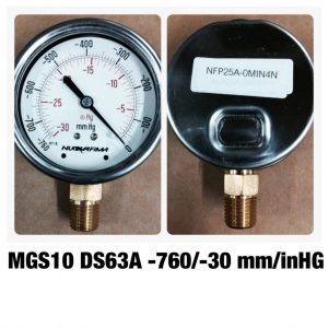 แวคคั่ม&คอมพาวเกจ หน้าปัด2.5 เกลียวทองเหลืองออกล่าง MGS10 DS63A -760/-30mm/inHG
