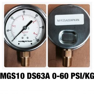 เกจ 2.5 เกลียวทองเหลือง ออกกล่าง 1 Bar-40 Bar MGS10 DS63A 0-60 PSI/KG