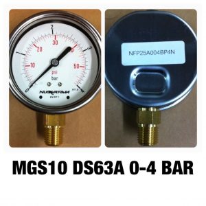 เกจ 2.5 เกลียวทองเหลือง ออกกล่าง 1 Bar-40 Bar MGS10 DS63A 0-4 BAR