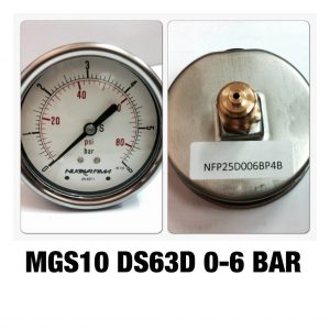 เกจหน้าปัด 2.5 เกลียวทองเหลืองออกหลัง MGS10 DSD63D 0-6 BAR