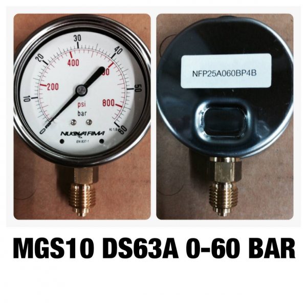 เกจทองเหลือง 2.5 ออกล่าง MGS10 DS63A 0-60 BAR