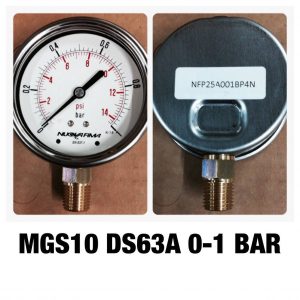 เกจ 2.5 เกลียวทองเหลือง ออกกล่าง 1 Bar-40 Bar MGS10 DS63A 0-1 BAR