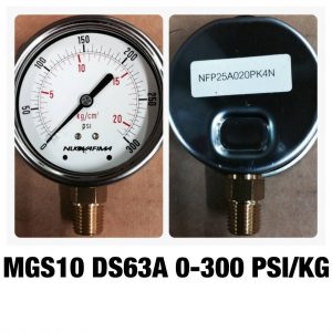 เกจ 2.5 เกลียวทองเหลือง ออกกล่าง 1 Bar-40 Bar MGS10 DS63A 0-300 PSI/KG