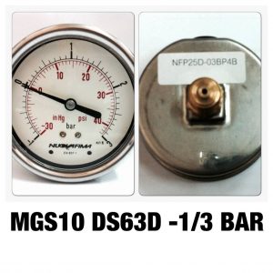 เกจหน้าปัด 2.5 เกลียวทองเหลืองออกหลัง MGS10 DSD63D -1/3 BAR