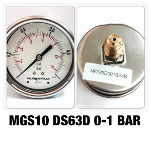 เกจหน้าปัด 2.5 เกลียวทองเหลืองออกหลัง MGS10 DSD63D 0-1 BAR
