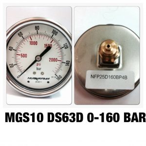 เกจหน้าปัด 2.5 เกลียวทองเหลืองออกหลัง MGS10 DSD63D 0-160 BAR