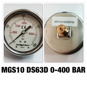 เกจหน้าปัด 2.5 เกลียวทองเหลืองออกหลัง MGS10 DSD63D 0-400 BAR