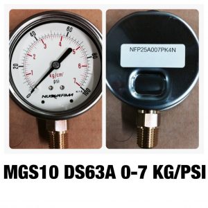เกจ 2.5 เกลียวทองเหลือง ออกกล่าง 1 Bar-40 Bar MGS10 DS63A 0-7 KG/BAR