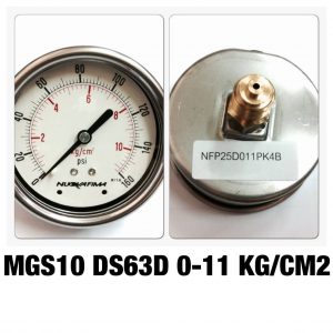 เกจหน้าปัด 2.5 เกลียวทองเหลืองออกหลัง MGS10 DSD63D 0-11 KG/CM2