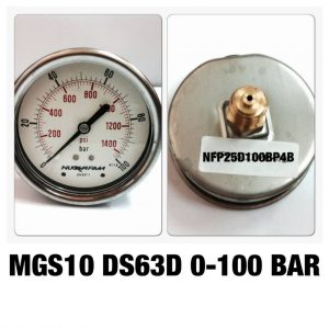 เกจหน้าปัด 2.5 เกลียวทองเหลืองออกหลัง MGS10 DSD63D 0-100 BAR