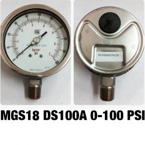 เกจ 4 สแตนเลส ออกล่าง MGS18 DS100A 0-100PSI
