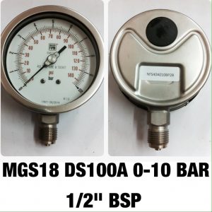 เกจ 4 สแตนเลส ออกล่าง MGS18 DS100A 0-10BAR 1/2"BSP