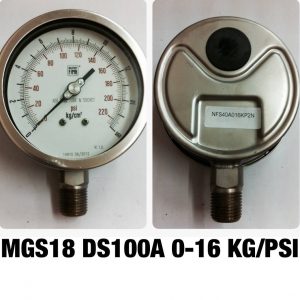 เกจ 4 สแตนเลส ออกล่าง MGS18 DS100A 0-16KG/PSI