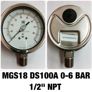 เกจ 4 สแตนเลส ออกล่าง MGS18 DS100A 0-6BAR 1/2" NPT