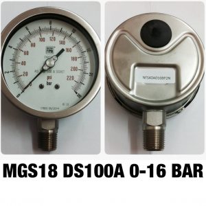 เกจ 4 สแตนเลส ออกล่าง MGS18 DS100A 0-16BAR