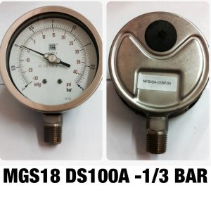 เกจสแตนเลส 4 ออกล่าง แวคคั่ม&คอมพาวเกจ MGS18 DS100A -1/3 BAR