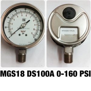 เกจ 4 สแตนเลส ออกล่าง MGS18 DS100A 0-160PSI