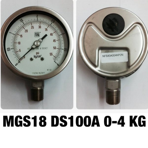 เกจ 4 สแตนเลส ออกล่าง MGS18 DS100A 0-4KG