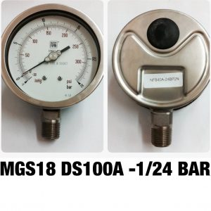 เกจสแตนเลส 4 ออกล่าง แวคคั่ม&คอมพาวเกจ MGS18 DS100A -1/24 BAR