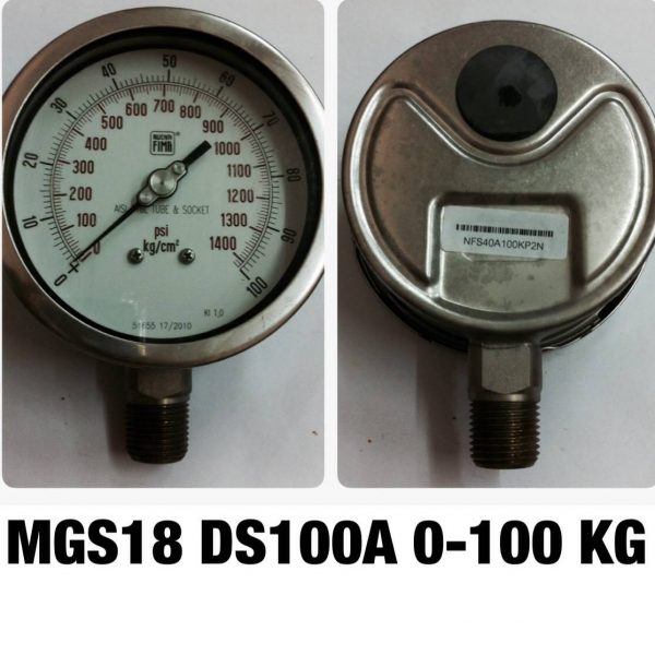 เกจ 4 สแตนเลส ออกล่าง MGS18 DS100A 0-100 KG
