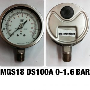 เกจ 4 สแตนเลส ออกล่าง MGS18 DS100A 0-1.6 BAR