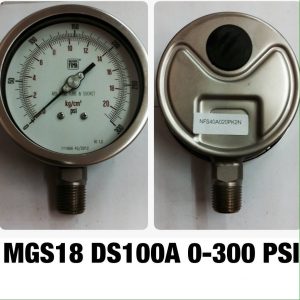 เกจ 4 สแตนเลส ออกล่าง MGS18 DS100A 0-300 PSI