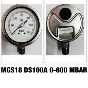 เกจ 4 สแตนเลส ออกล่าง MGS18 DS100A 0-600 MBAR